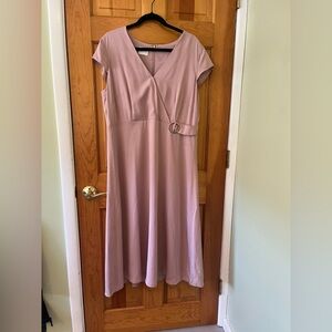 Madeleine Dusty Rose Wedding Guest Dress Size 44 / XL Back Zip Cap Sleeve